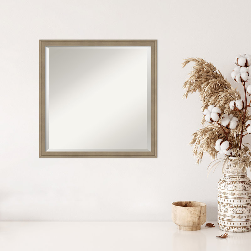 Miroir mural Florence, Brun clair, 21,75 po x 21,75 po, Carré