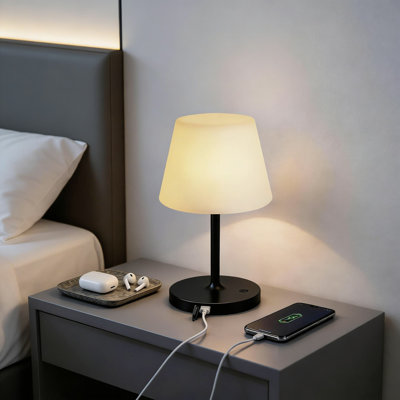 Lampe de table rechargeable avec 8 couleurs RVB et gradation continue - bureau à DEL sans fil et veilleuse imperméable pour une utilisation intérieure / extérieure, portable pour le camping dans la chambre à coucher
