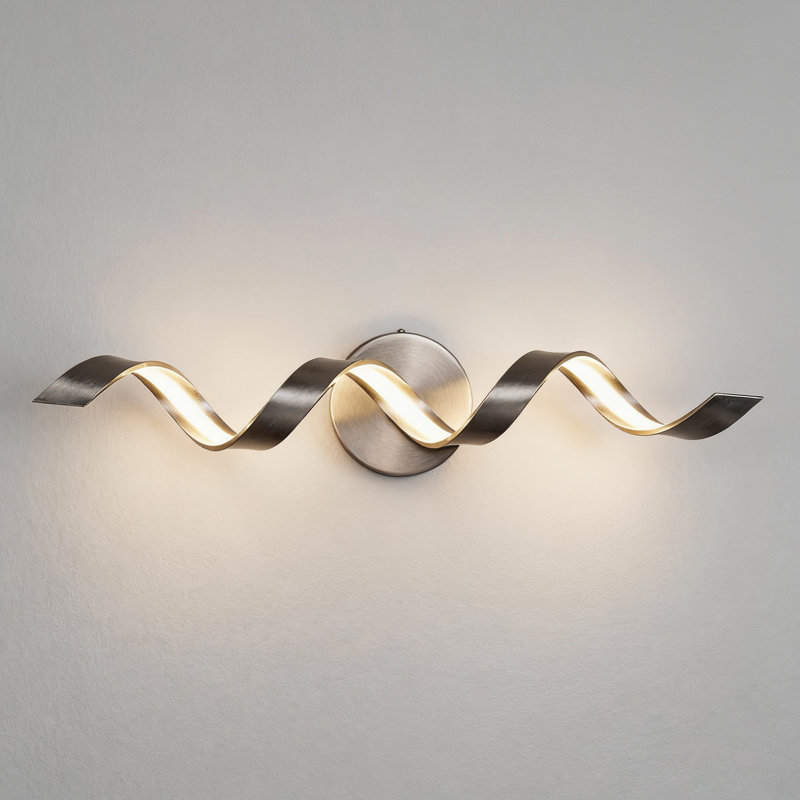 Luminaire de salle de bain avec design en spirale, lumière de salle de bain moderne à DEL à intensité variable sur miroir