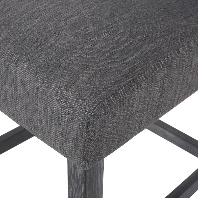 Ajeem Upholstered Counter Stool, Charcoal/Gray Frame