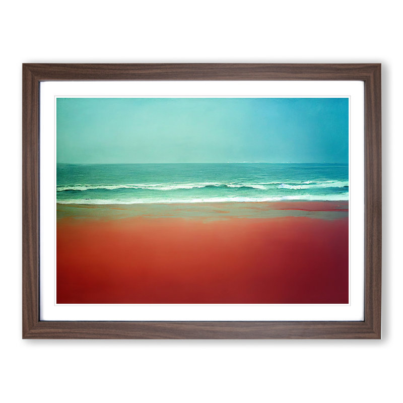 Beach Trance - Single Picture Frame Painting, 34cm H x 46cm W x 2cm D, Walnut