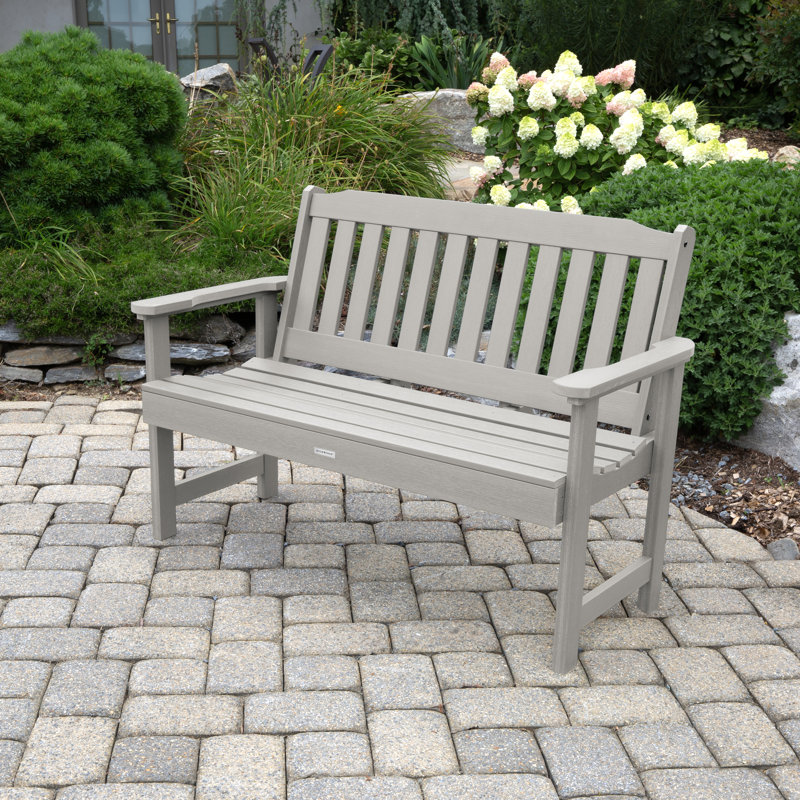 Banc de jardin en plastique Arbnora, Gris havre