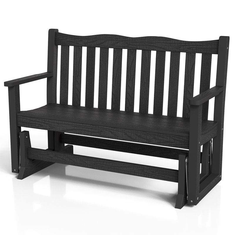 Banc oscillant d'extérieur 49,21 po, Noir