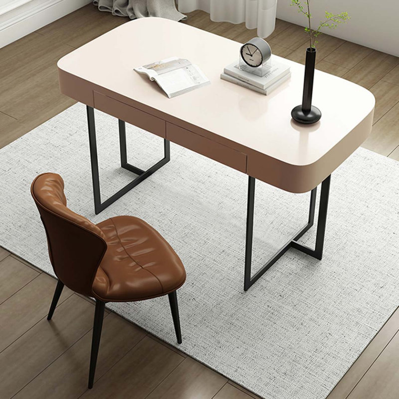 Bureau d'écriture avec tiroirs blanc et noir, H 29,53 po x l 51,18 po x P 23,62 po, Noir