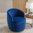 Velvet Fabric Swivel Accent Armchair Barrel Chair With Black Powder Coating Metal Ring,Blue-258062042