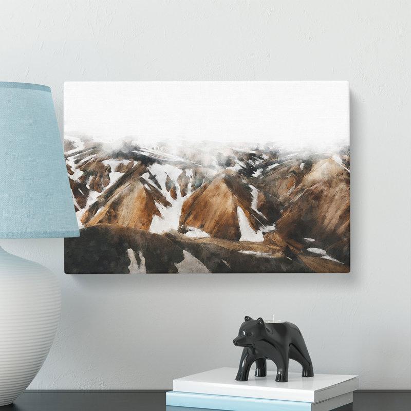 Mountains Under Mist In Iceland - Wrapped Canvas, 50cm H x 76cm W x 3cm D