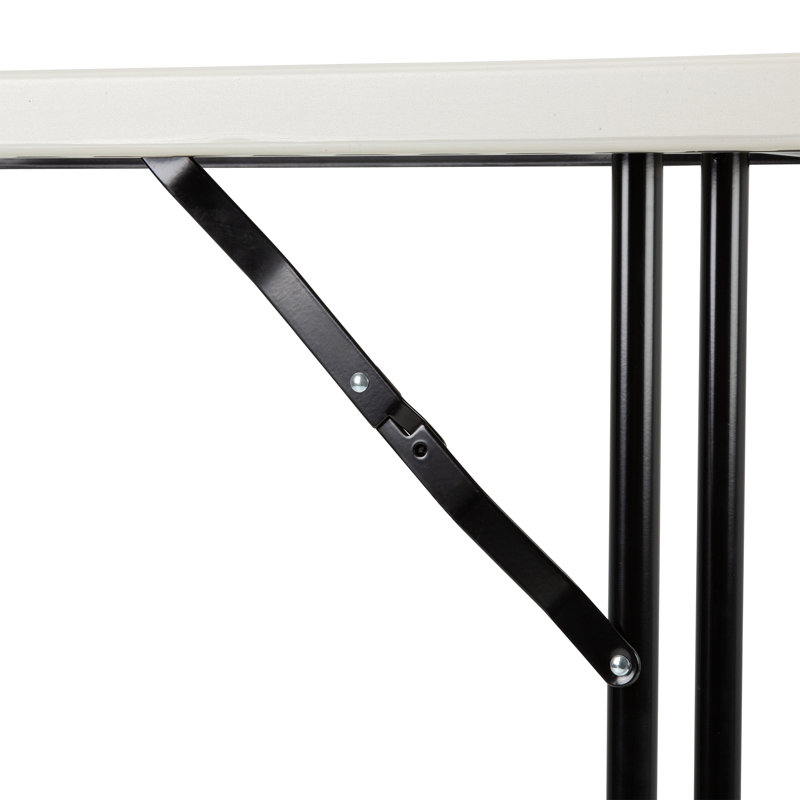 Rectangular Blow-Molded Plastic Folding Training Seminar Table, 29" H x 18" D x 60" L, Gray