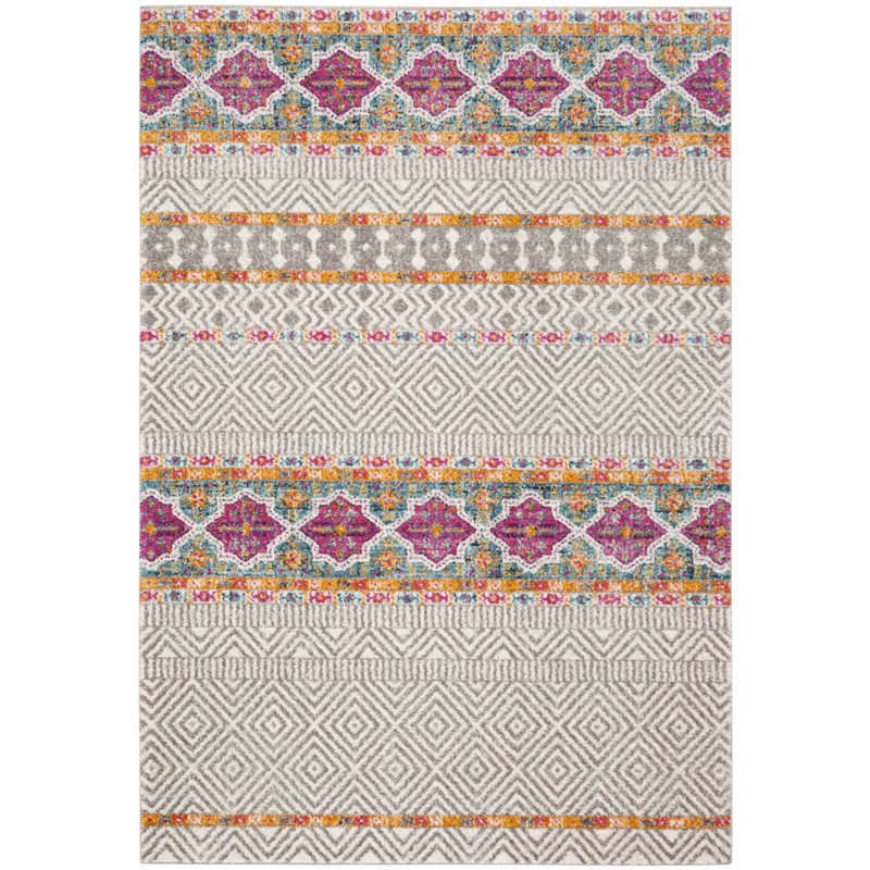 Tapis gris / ivoire Felty 614, Rectangle 3 pi x 5 pi
