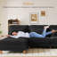 4 Seater Corduroy Sofa & Chaise-631182155