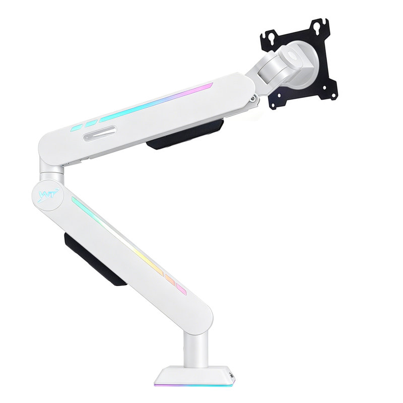 Support pour écran de bureau à lumière RVB de bureau jusqu'à 32 po, White