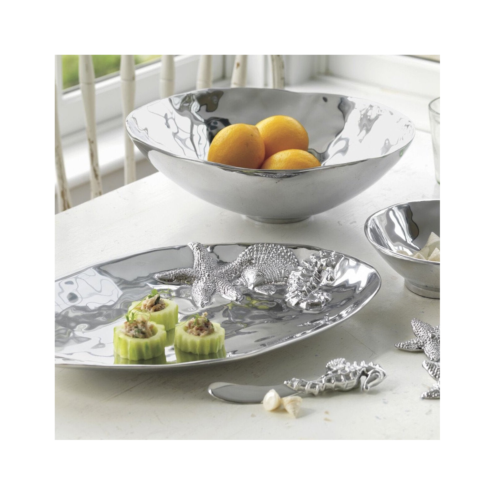 Seaside Oval Aluminum Platter