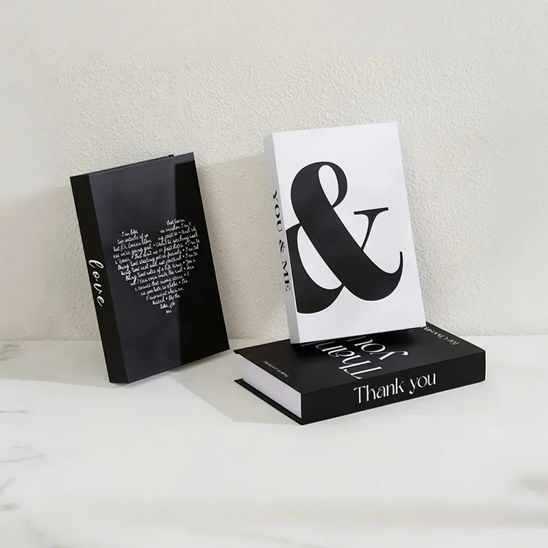 Black and White Decorative Book (set Of 3)
