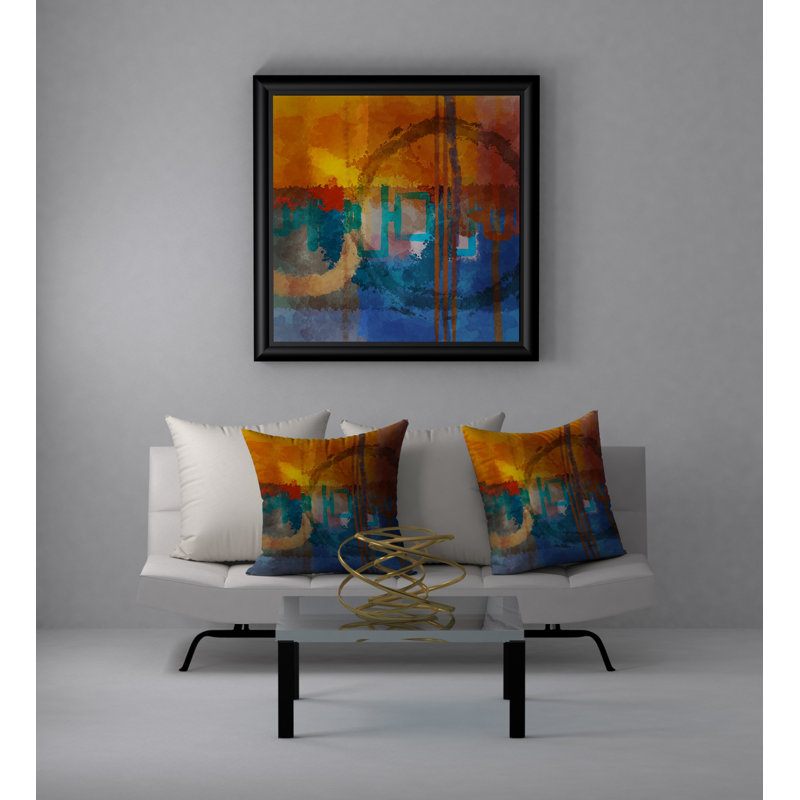 Abstract Throw Pillow, 18" H x 18" W x 5"D