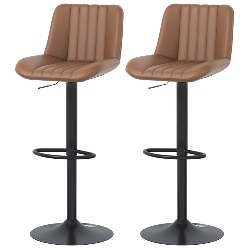 Ensemble de tabourets de bar pivotants, tabourets de bar à hauteur de comptoir avec dossier en forme de coquille, tabourets de bar réglables en cuir pour comptoir de cuisine, îlot, bar, salle à manger