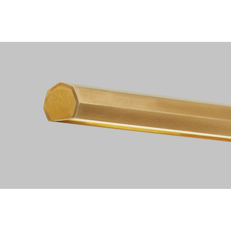 Plural Faceted Picture Light, Hand Rubbed Antique Brass, 0.7" H x 30" W x 8.9" D, 20.8