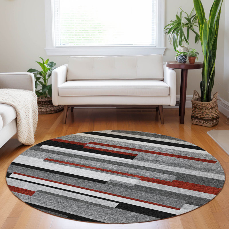  Chayden Area Rug with Non-Slip Backing, Round 8'