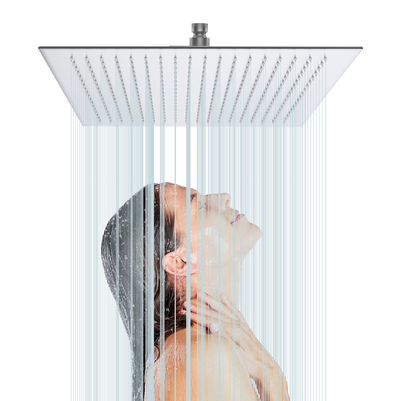 Pomme de douche à pluie ultra mince, Nickel brossé