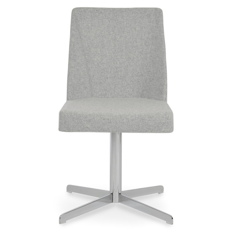 Prisma 16'' H Wool Upholstered Side Chair, Silver, Chrome