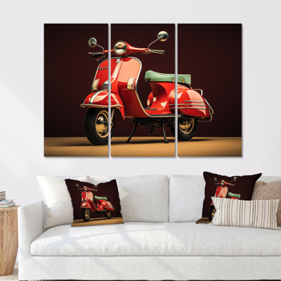 Retro Scooter Adventure I - Scooter Wall Art Living Room Set
