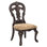 Chaises d'appoint captivantes 2 pièces, finition cerise avec détails dorés, tissu rembourré, magnifiques décorations de salle à manger traditionnelles, tissu rembourré,