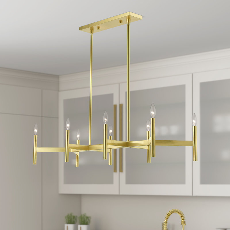 Martella 8-Light Chandelier, Laiton satiné