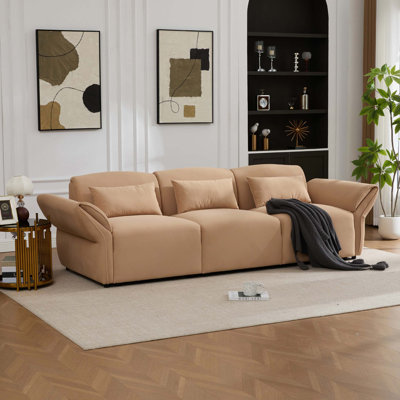 Canapé Cloud vintage à assise profonde avec velours doux et coussins lombaires