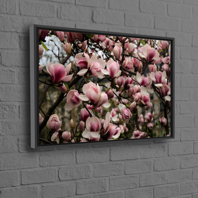 Handcrafted Magnolia Flower Wall Art Print On 3D Canvas For A Perfect Gift For Home Decor Lovers, Framed Print without Mat