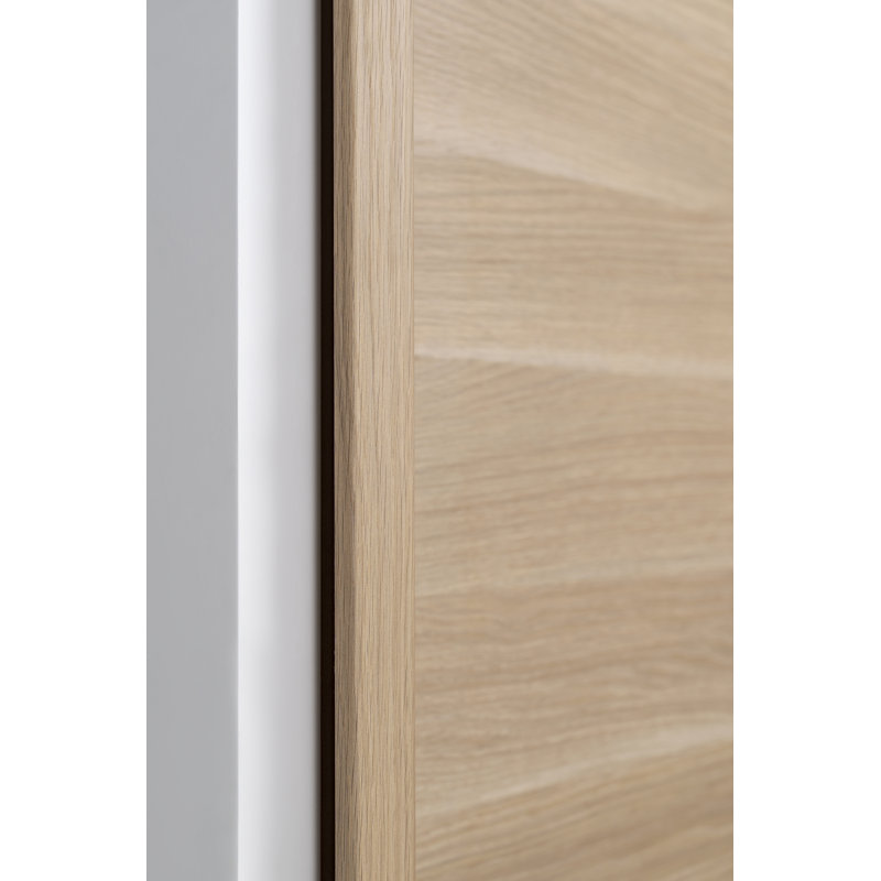 Porte intérieure pré-suspendue en chêne blanc Urban Liso de finition italienne, 30 po x 80 po, Gauche