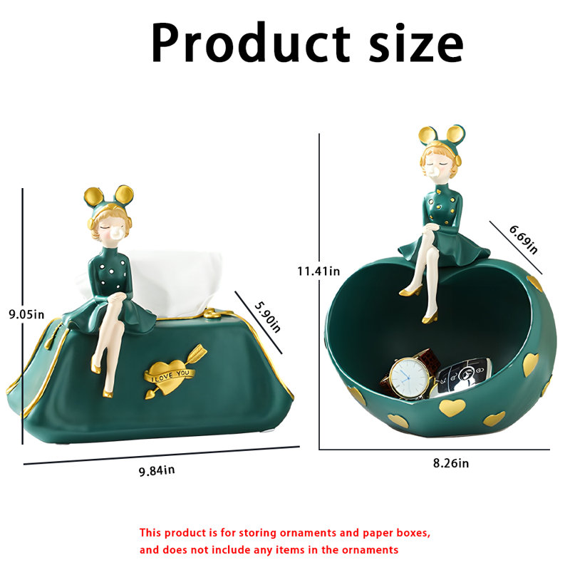 Tissue Box Cover, Dark Green