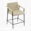 Tabouret de comptoir avec cadre en fer - ensemble de 2 - espresso et kaki-2099230094