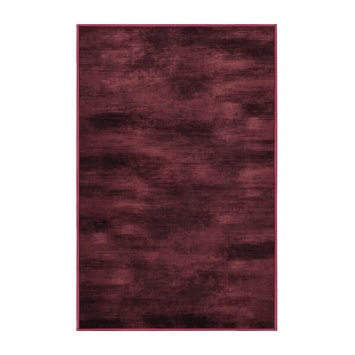 Machine Washable Abstract Red Area Rug