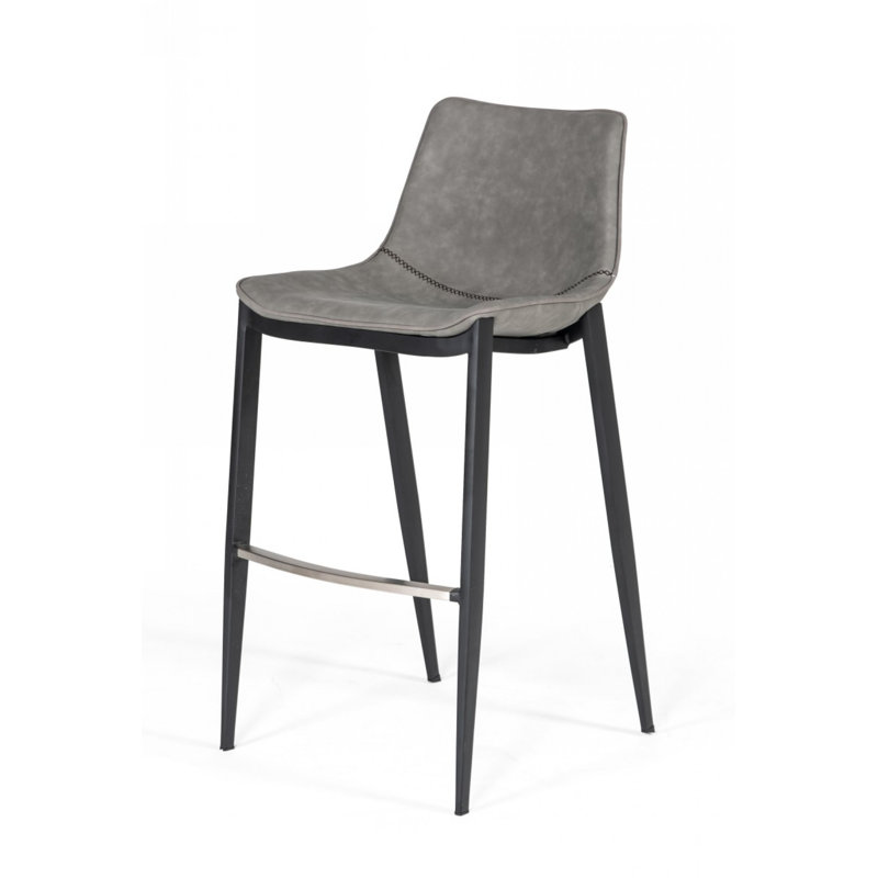Upholstered Counter Stool with Metal Frame