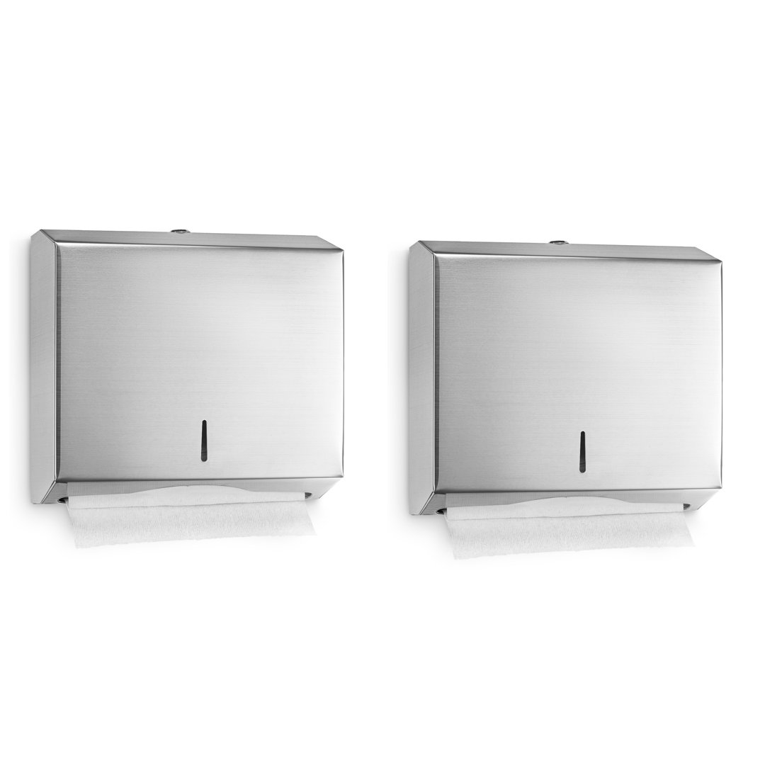 Stainless Steel Multi-Fold/C-Fold Paper Towel Dispenser (Set of 2) Alpine Industries