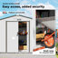 Abri de jardin de 2,13 m x 1,22 m avec ensemble de fondation et double porte argentée-98202122-98202127