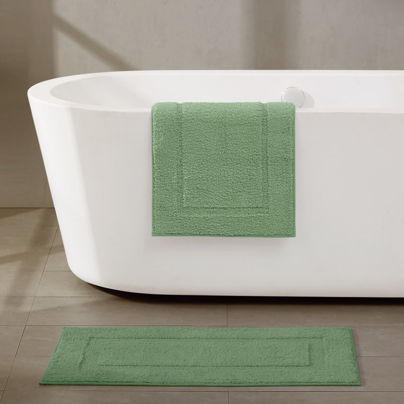 Brooklyn Loom Super Soft Bath Rug, 17x24 and 20x34 Pack, Green