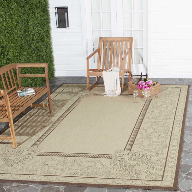 Arneshia Southwestern Brown/Nature Area Indoor/Outdoor Area Rug, Rectangle 5'3" x 7'7"