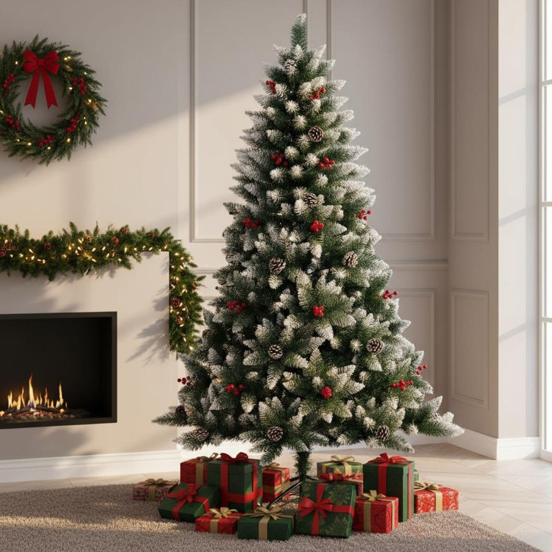 Lighted Artificial Christmas Tree, 7 ft.