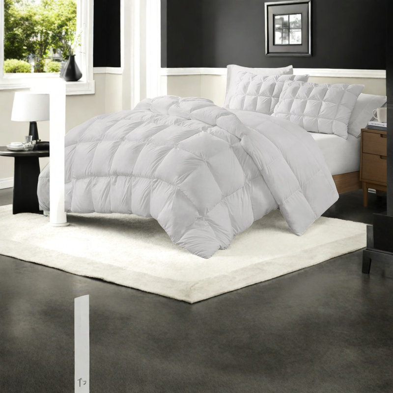 Luxurious Overfilled Bedding Sets, Polyester Microfiber Comforter, White Full/queen Size For Cozy Winter Nights