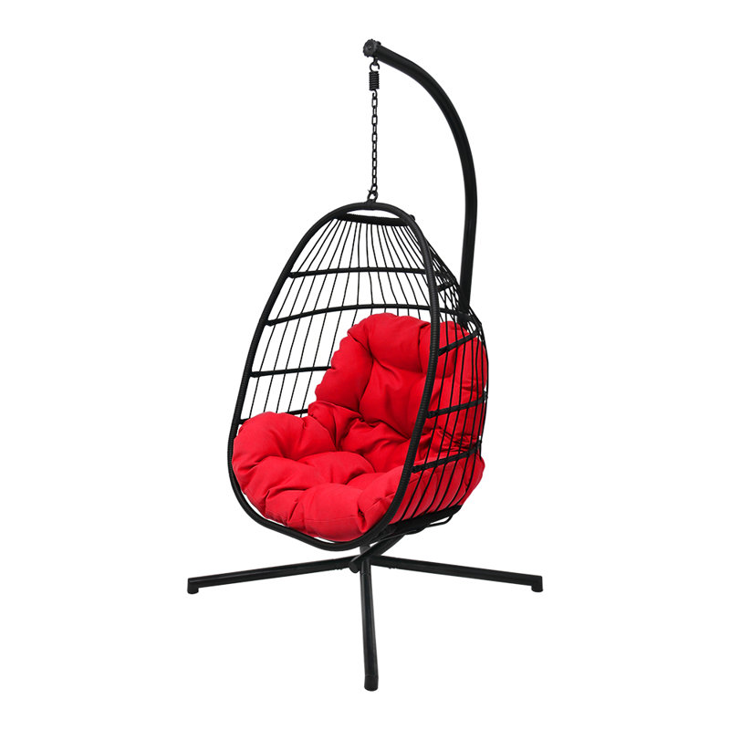 Helman Porch Swing with Stand, Red