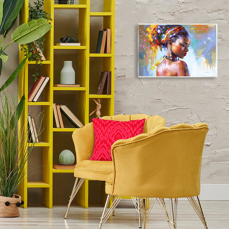 Art africain sur bois par Leon Devenice, H 13 po x l 19 po