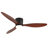 52 Inch Ceiling Fans With Lights, Flush Mount Low Profile, 3 ABS Blades Ceiling Fan With Light And Remote, 6-Speed, Reversible DC Motor, Noiseless, For Bedroom, Indoor/Outdoor, Black+Walnut-711808475-711808478