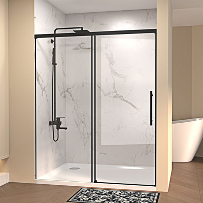 Porte de douche coulissante simple sans cadre