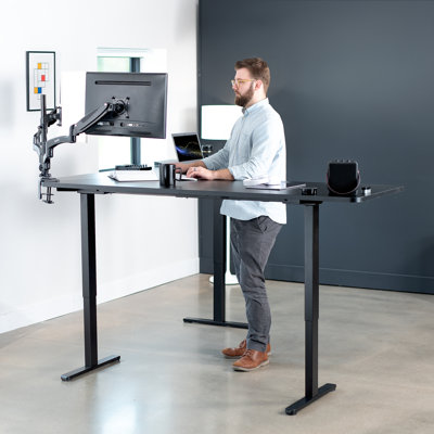 VIVO Electric Curved Corner Stand Up Desk by Vivo