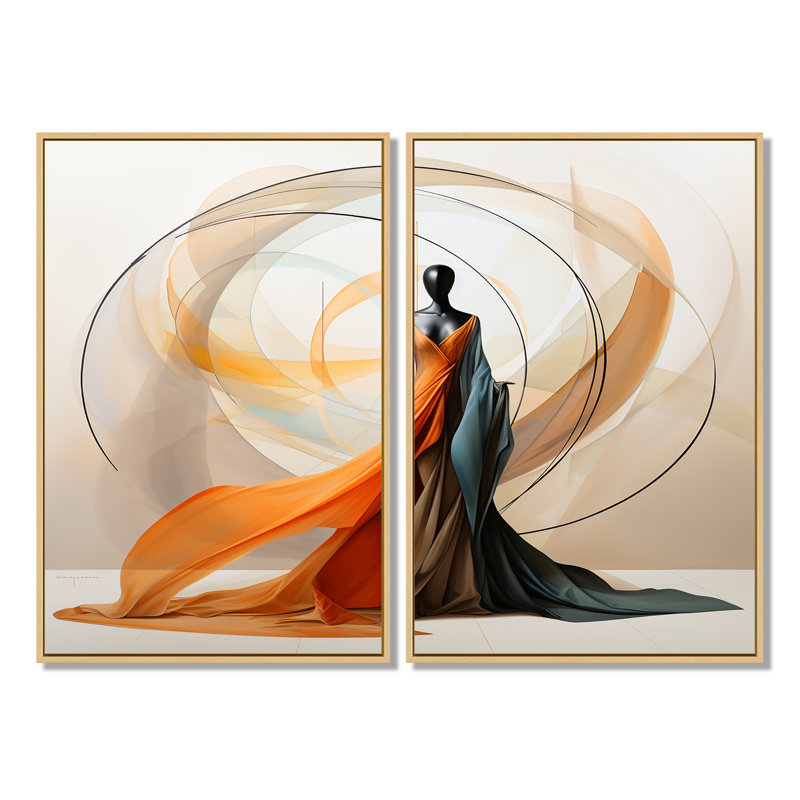 Abstrait danseur contemporain africain I - art mural moderne noir, H 36 po x l 48 po, Impression encadrée flottante