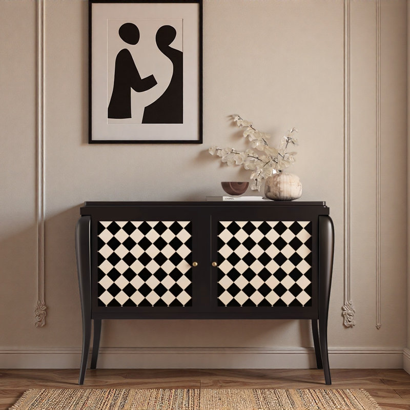 Armoire de style moderne en bois massif noir et céramique