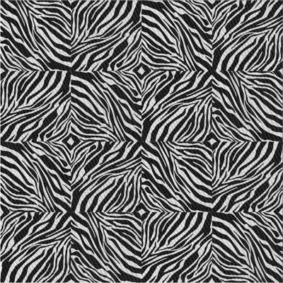 Tapis noir à imprimé animal