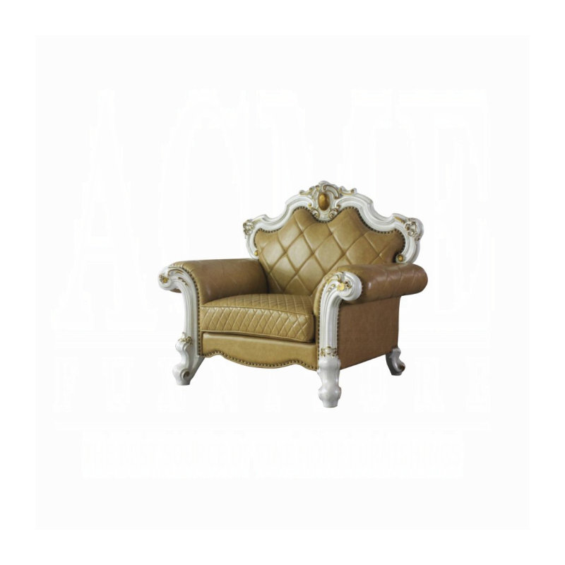 Chaise Airiana avec coussin, Doré / ivoire
