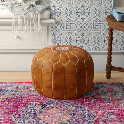 Repose-pieds en cuir marocain Cherise