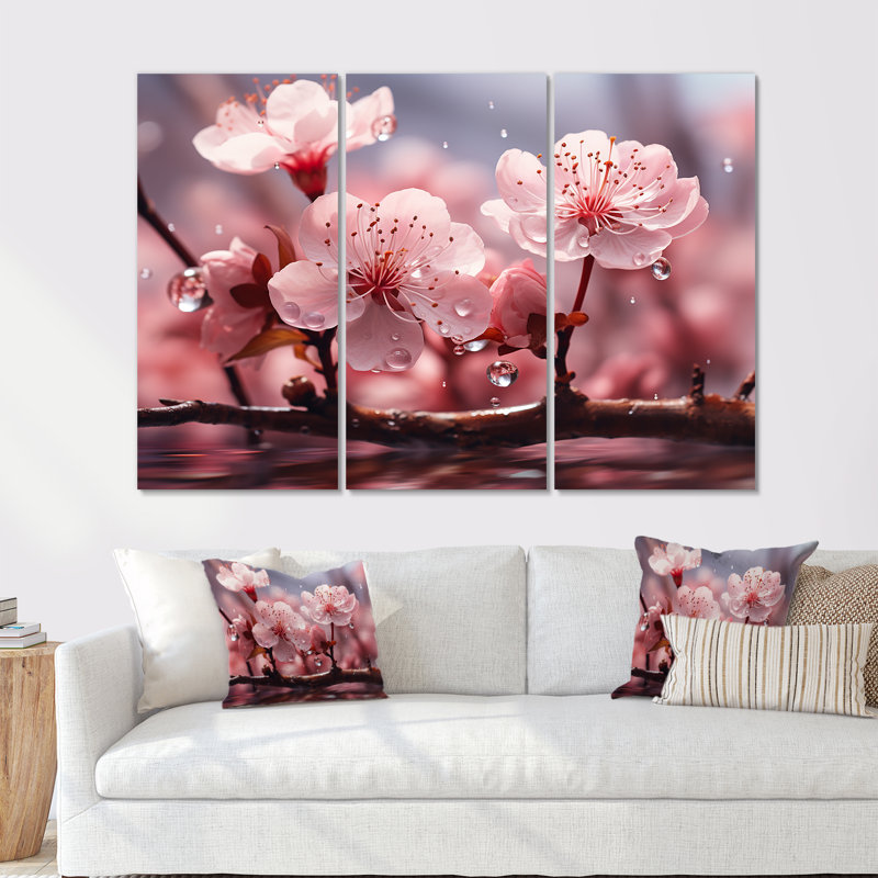 Fleur de pommier, ensemble d'art mural «Apple Blossom», H 40 po x l 60 po x P 1 po