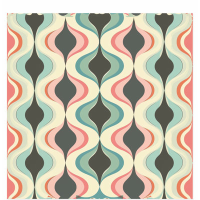 Abstract Retro 70s Hippie Groovy Pattern VII Retro Unframed Art Print